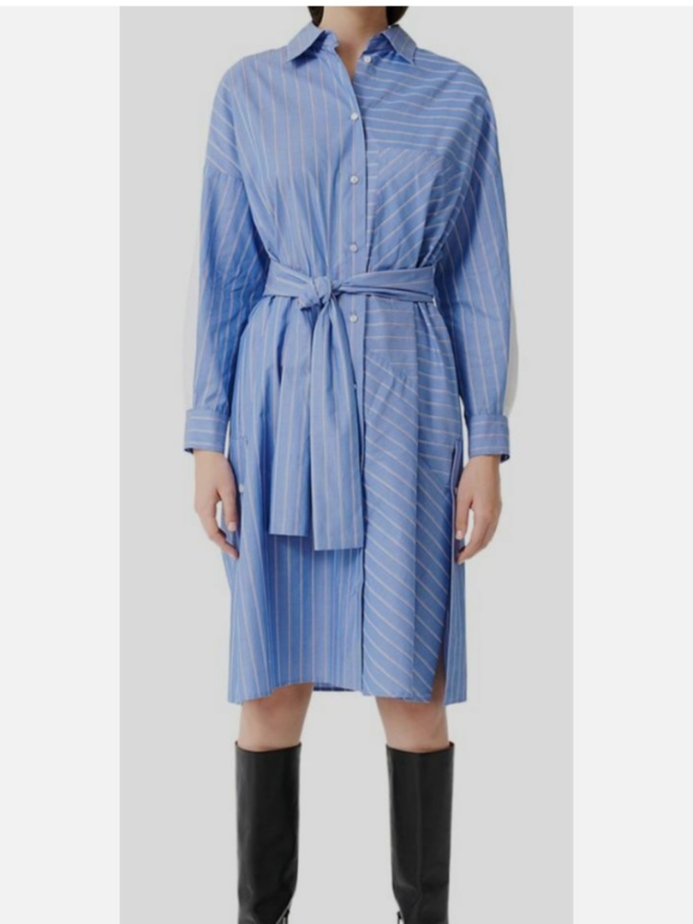 Maje Roxelle Striped Shirtdress